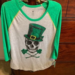 St Patrick’s Day 3/4 in sleeve burnt out T shirt